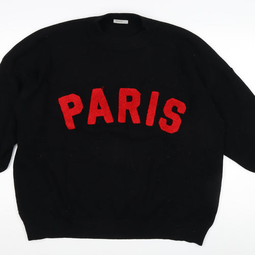 MOCCCI Women's Black Crew Neck City Jumper