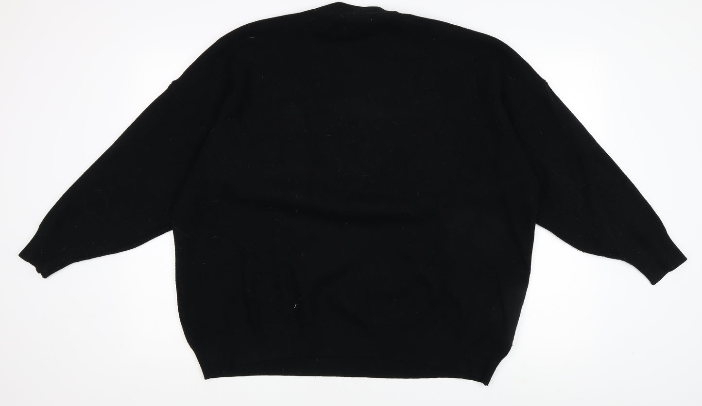 MOCCCI Women's Black Crew Neck City Jumper