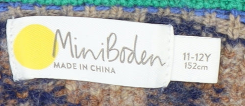 Mini Boden Boys Multicoloured Animal Print Pullover Jumper, 11-12 Years