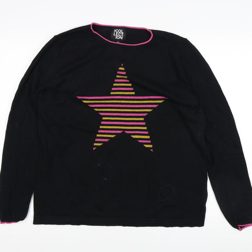 Debenhams Women’s Black Striped Pullover Jumper, Size 16