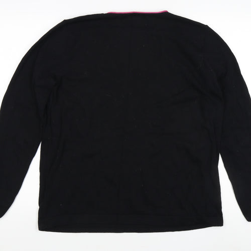 Debenhams Women’s Black Striped Pullover Jumper, Size 16