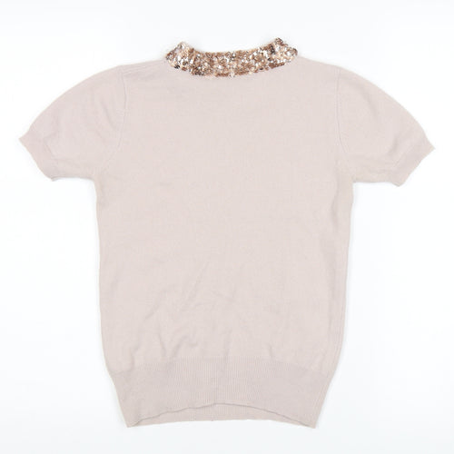 French Connection Women's Beige XS Collared Jumper