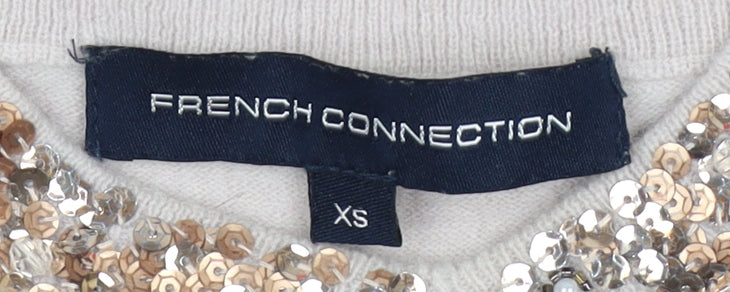 French Connection Women's Beige XS Collared Jumper