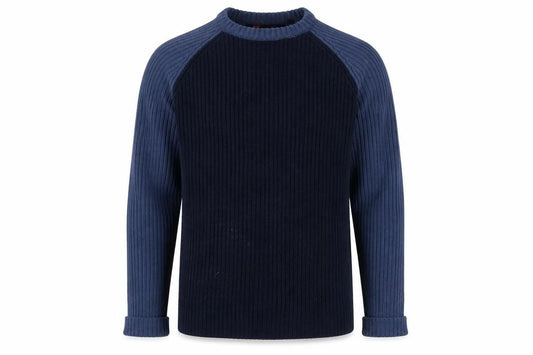 Front view of Cutting Edge Men's Blue Medium jumper