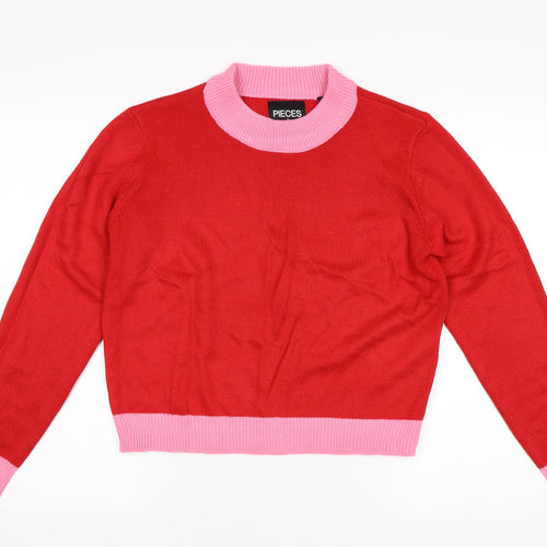 Pieces Women's Red Pullover Jumper S