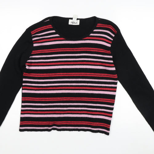 Afibel Women's Plus Size Striped Pullover Jumper