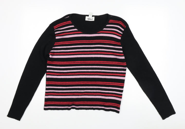 Afibel Women's Plus Size Striped Pullover Jumper