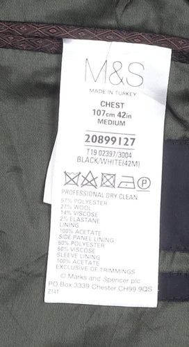 Marks and Spencer Men's Grey Herringbone Blazer 42R