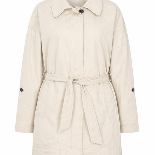 Zara Women's Beige Trench Coat Size 12 Belted Casual