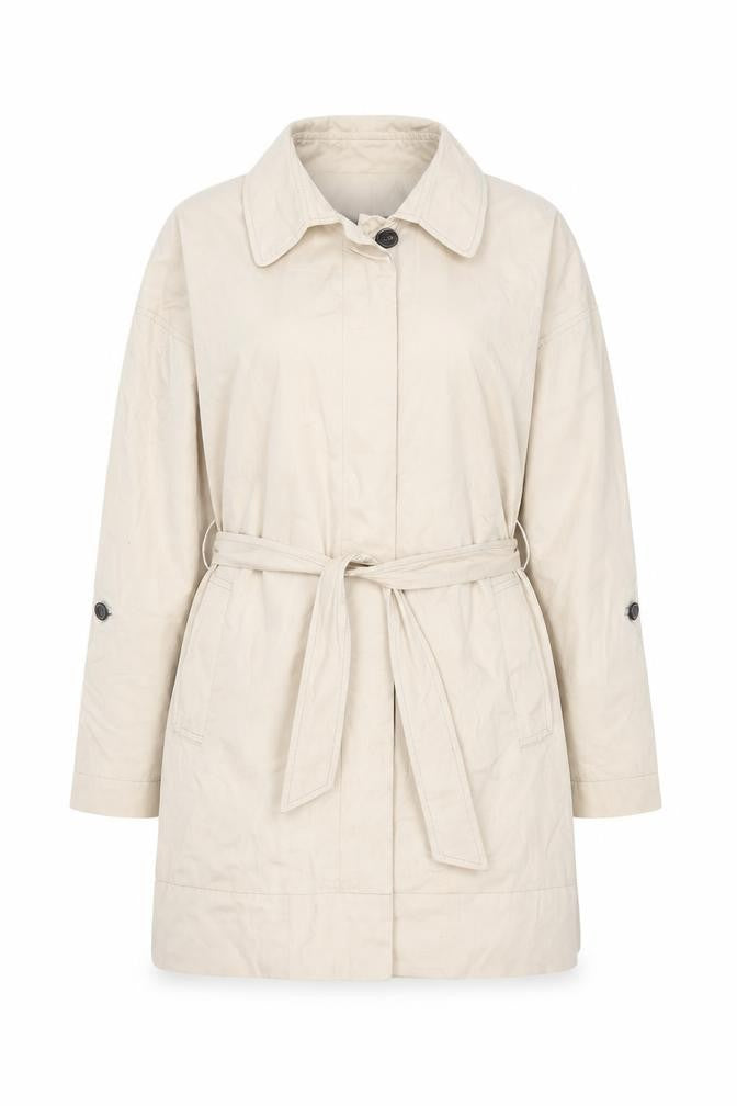 Zara Women's Beige Trench Coat Size 12 Belted Casual