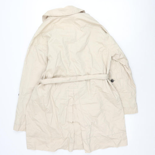 Zara Women's Beige Trench Coat Size 12 Belted Casual