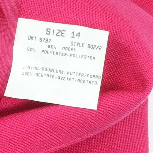 Windsmoor Women's Pink Blazer Size 14 Modal Polyester