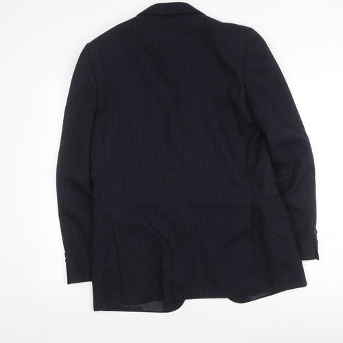 St Michael Men's Blue Striped Wool Blazer Jacket 40R