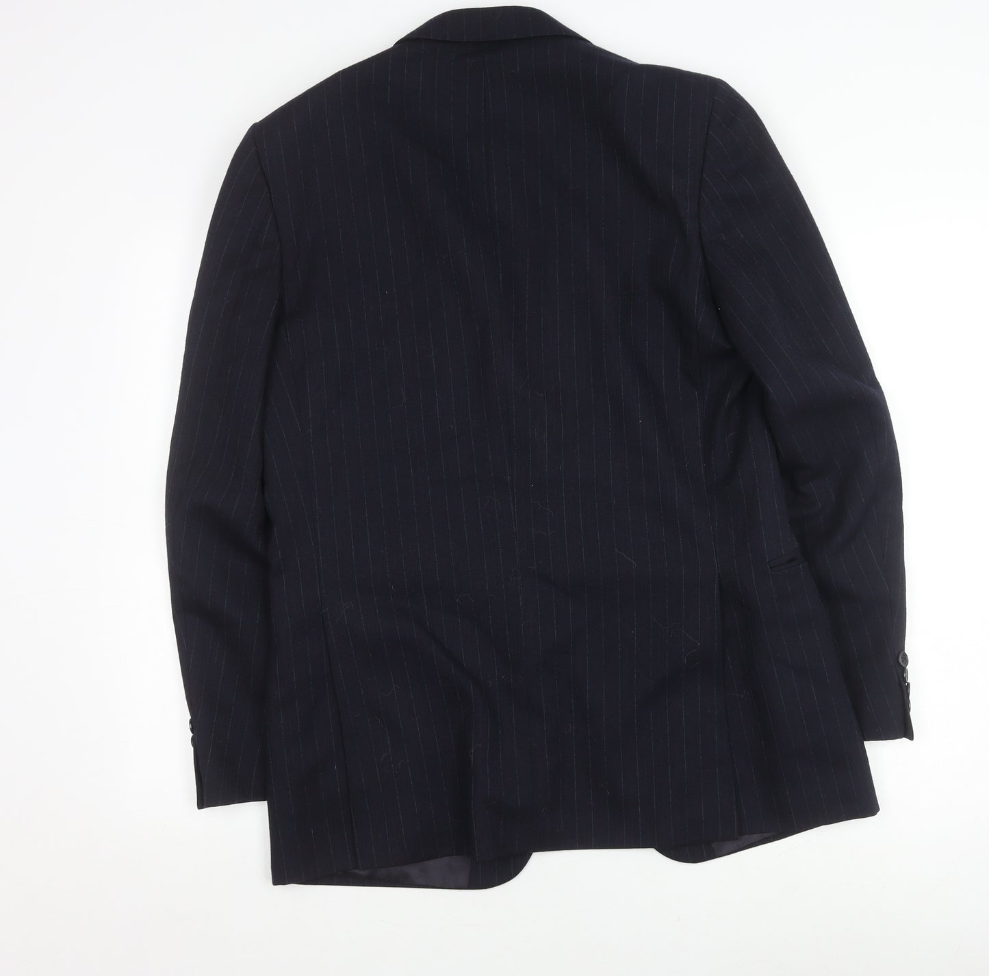 St Michael Men's Blue Striped Wool Blazer Jacket 40R