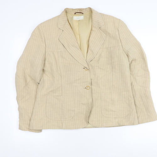 Marks and Spencer Beige Striped Blazer Women 16