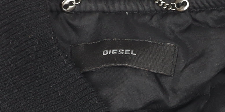 Diesel Women's Black Bomber Jacket Size M - Casual Style