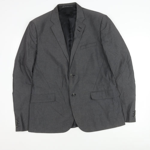 H&M Men's Grey Blazer, Size 44R, Casual Style
