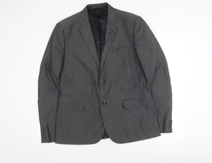 H&M Men's Grey Blazer, Size 44R, Casual Style