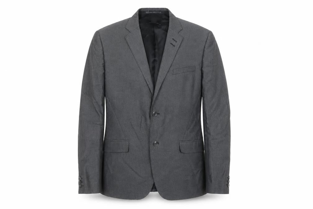 Front view of H&M Men's Grey Blazer, size 44R, Casual Style