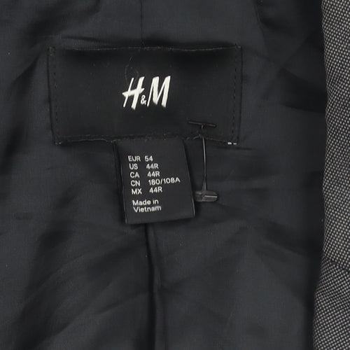 H&M Men's Grey Blazer, Size 44R, Casual Style