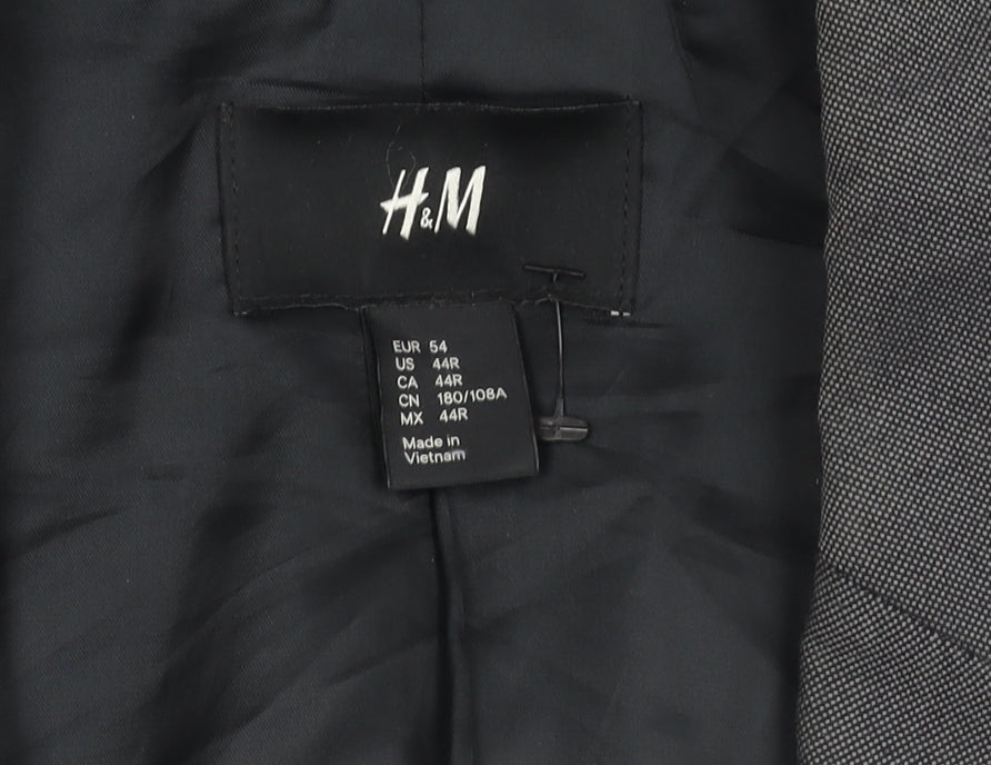 H&M Men's Grey Blazer, Size 44R, Casual Style