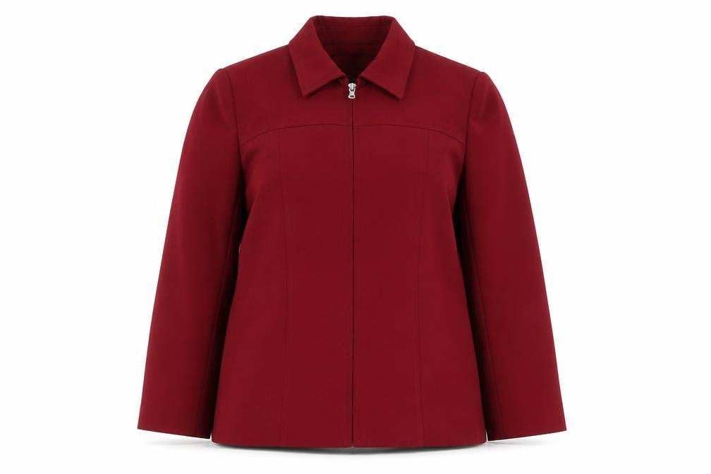 Front view of Classics Women's Red Mid-Length Coat, size 12