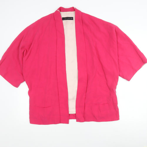 Zara Women Pink Blazer M Short Sleeve