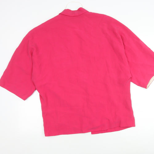 Zara Women Pink Blazer M Short Sleeve