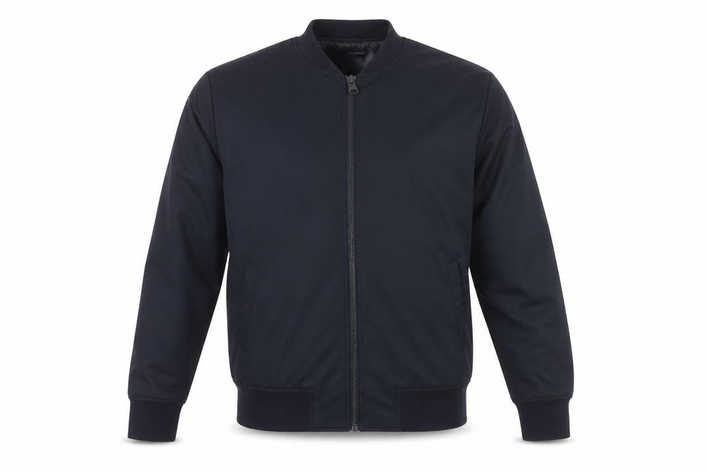 Front view of H&M Men's Black Bomber Jacket S Casual