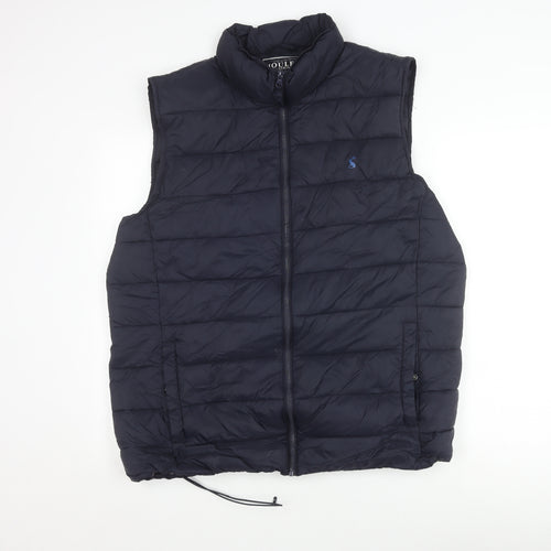 Joules Men's Black Puffer Waistcoat, Full Zip, Size Regular XXL