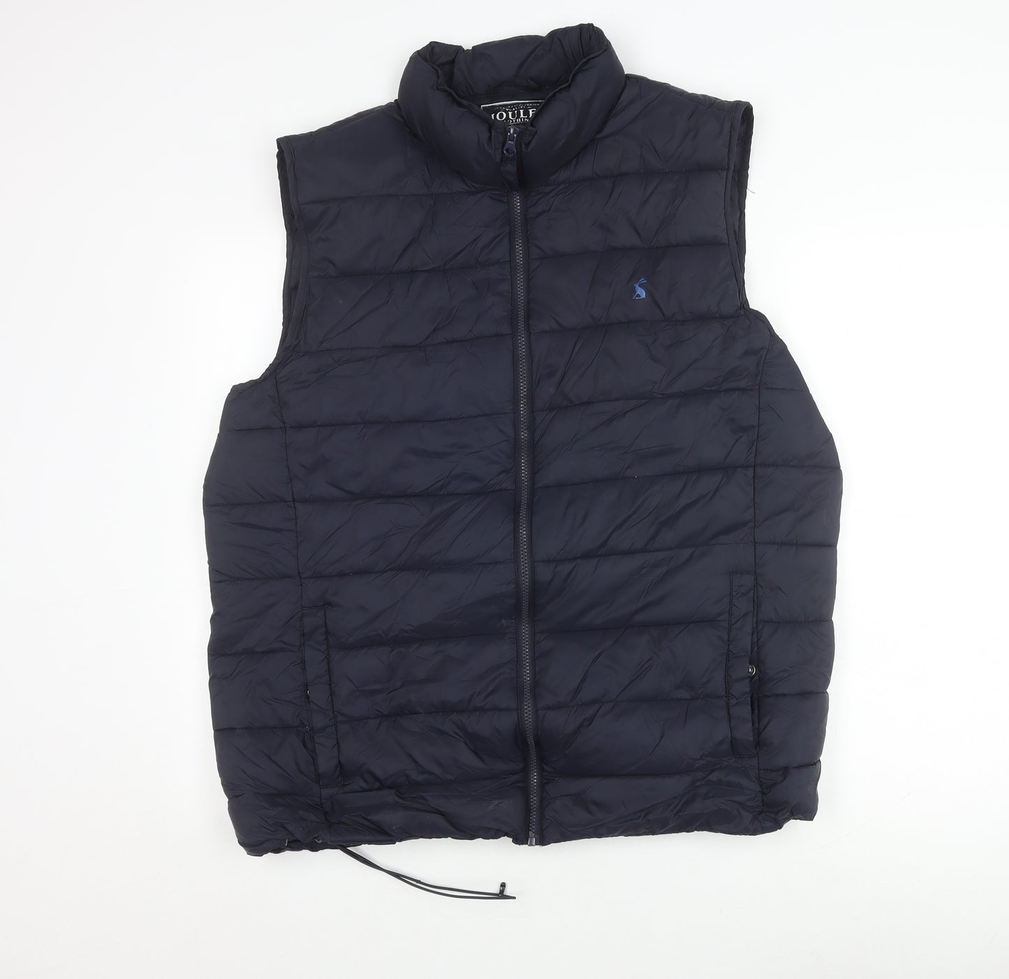 Joules Men's Black Puffer Waistcoat, Full Zip, Size Regular XXL