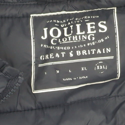 Joules Men's Black Puffer Waistcoat, Full Zip, Size Regular XXL