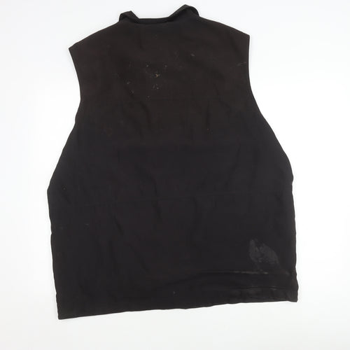 Mian Men's Black 2XL Casual Waistcoat with Pockets