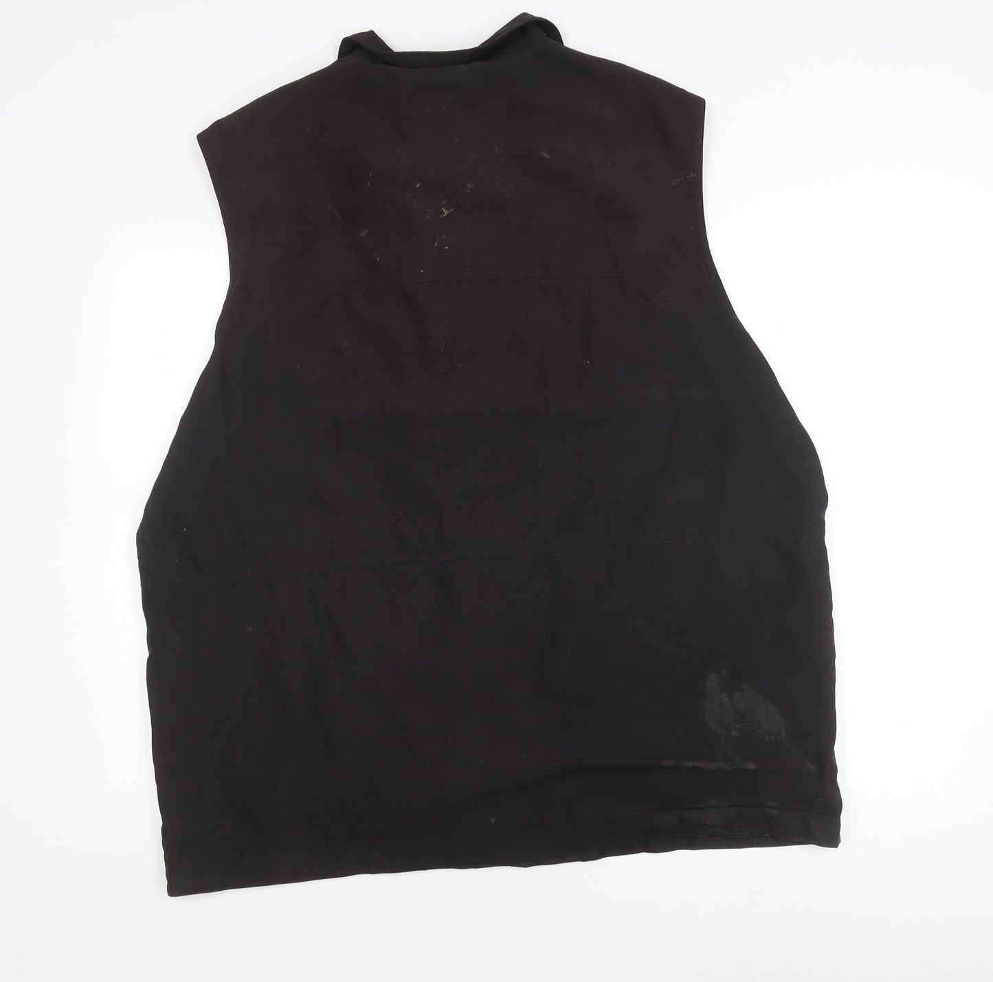 Mian Men's Black 2XL Casual Waistcoat with Pockets