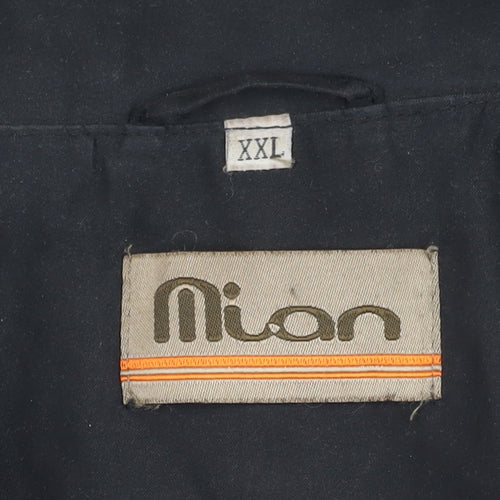 Mian Men's Black 2XL Casual Waistcoat with Pockets