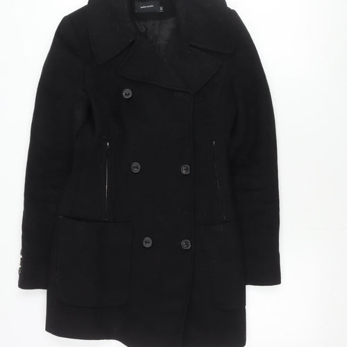 Karen Millen Women's Black Wool Pea Coat Size 6