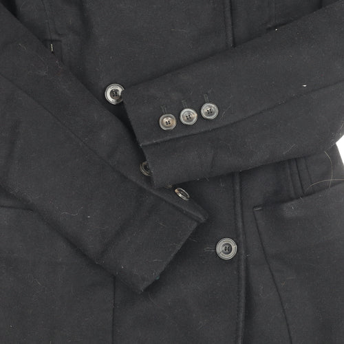 Karen Millen Women's Black Wool Pea Coat Size 6