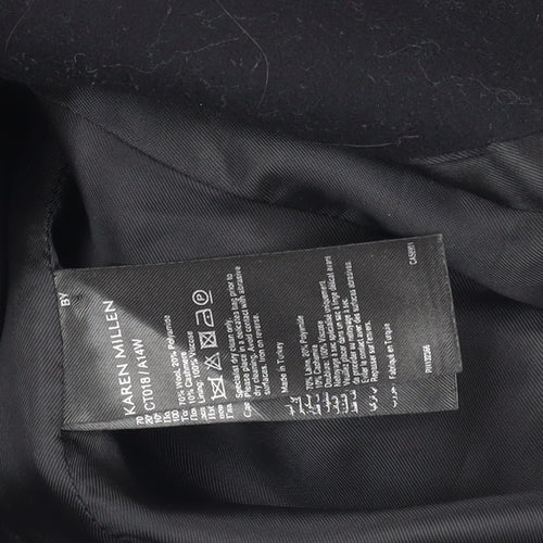 Karen Millen Women's Black Wool Pea Coat Size 6
