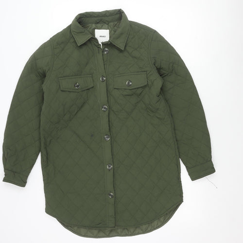 OBJECT Women's Green Quilted Jacket Size 10 Casual