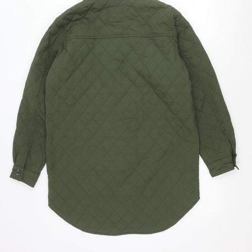 OBJECT Women's Green Quilted Jacket Size 10 Casual