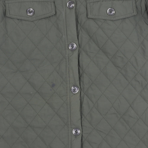OBJECT Women's Green Quilted Jacket Size 10 Casual