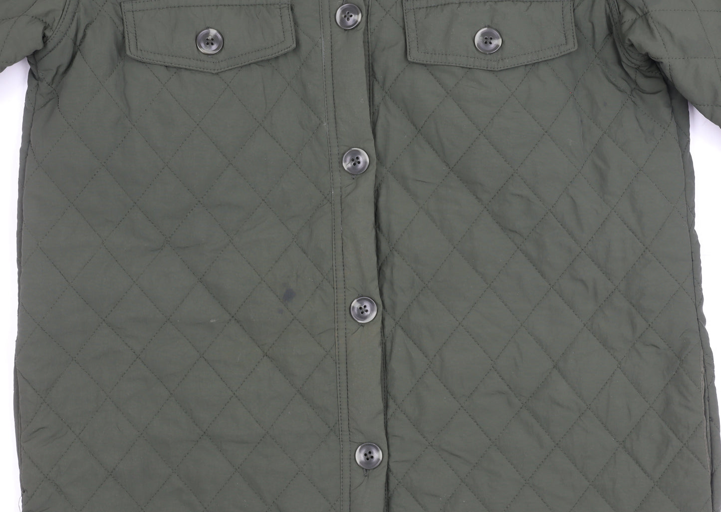 OBJECT Women's Green Quilted Jacket Size 10 Casual