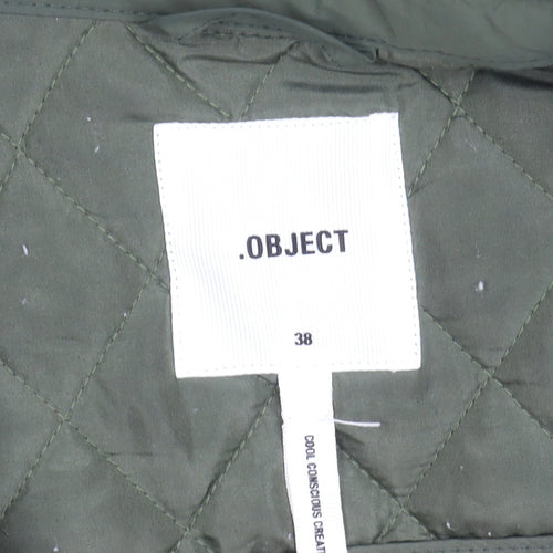 OBJECT Women's Green Quilted Jacket Size 10 Casual