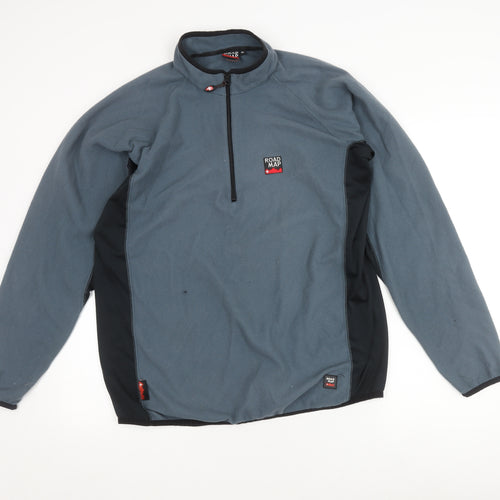 Road Map Men's Blue Fleece Pullover Sweatshirt XL