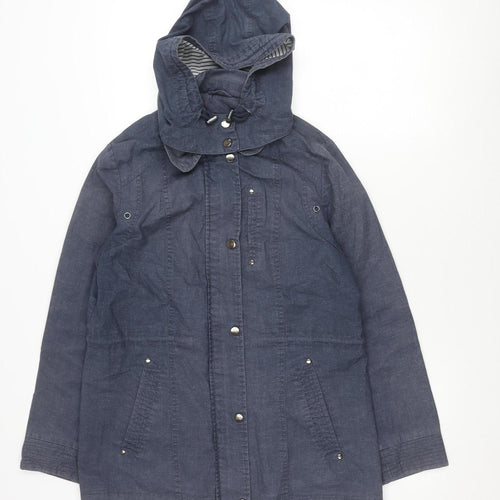 Marks and Spencer Women's Blue Parka Jacket, Size 12