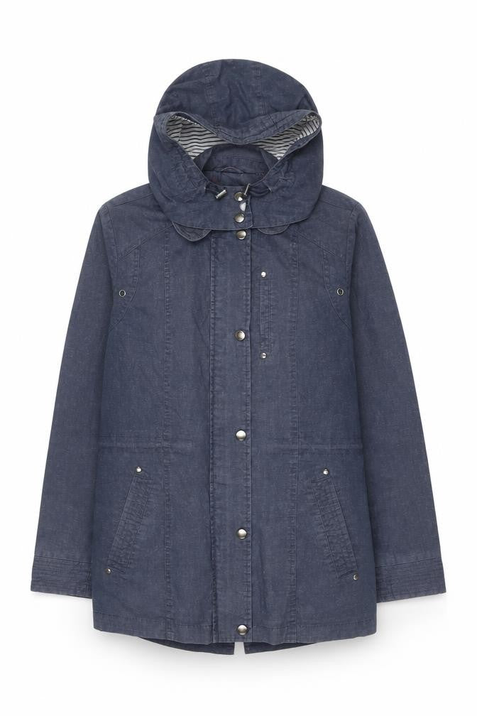 Front view of Marks & Spencer Women's Blue Parka Jacket, size 12