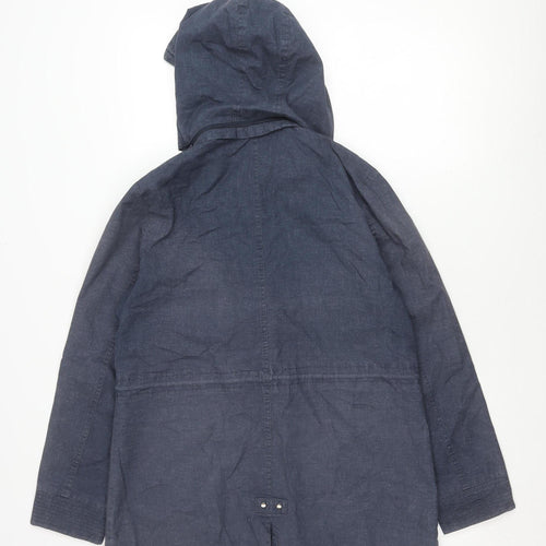 Marks and Spencer Women's Blue Parka Jacket, Size 12