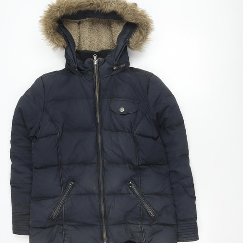 Crew Women's Black Puffer Jacket Size 12 Down Filled