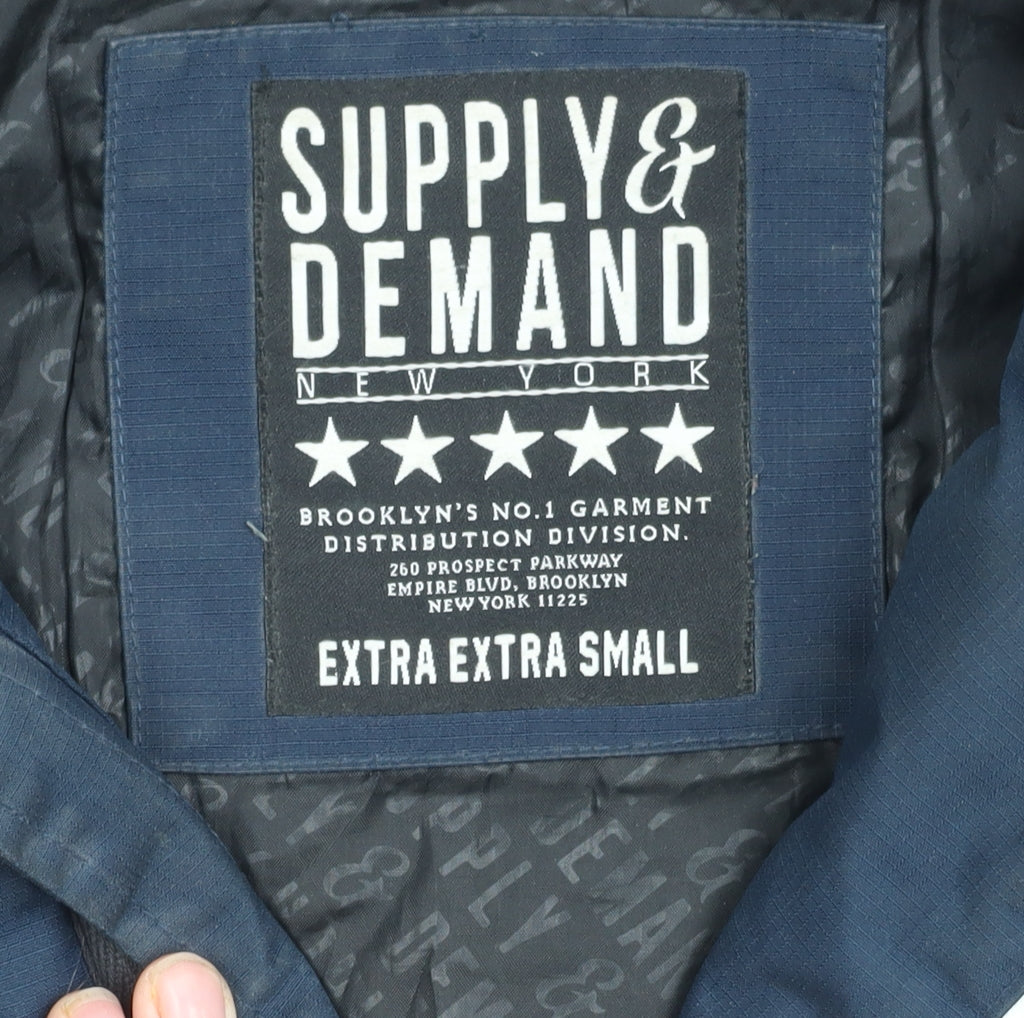 SUPPLY & DEMAND Men's Blue Parka Jacket 2XS