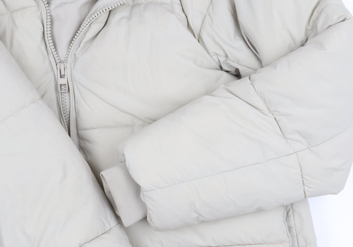 Zara Women's Beige Puffer Jacket M Hooded Long